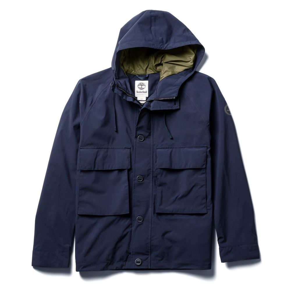 Chaquetas Timberland Argentina Hombre - Ecoriginal Waterproof Worker - Azul Marino - PLASWI-248